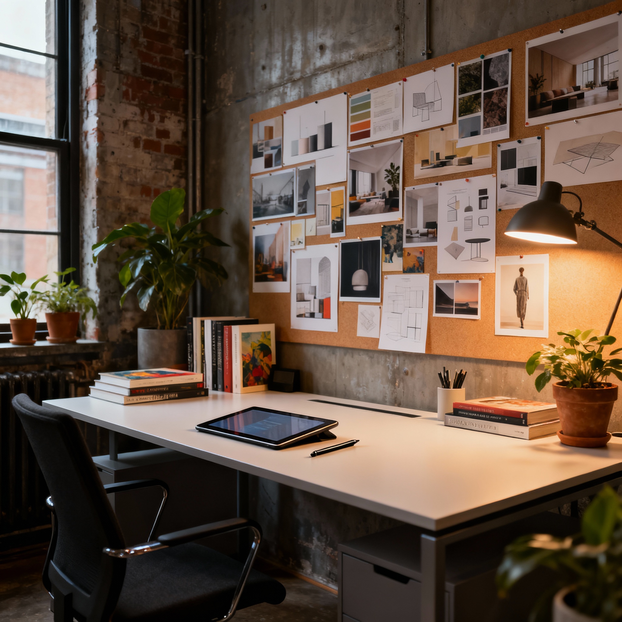 Creative director office with mood board